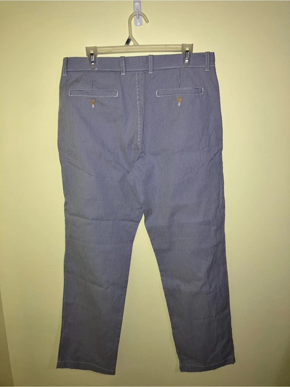 J Crew Vintage Seersucker Pants Trousers Mens 34 X  32 Striped Oarsman JCREW